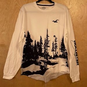 Hollister Long Sleeve Graphic Tee “Forest Print” - Men’s XL